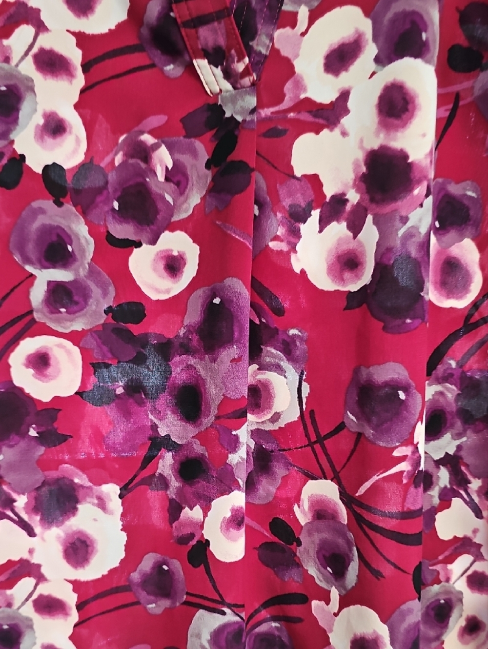 Calvin Klein Pink & Purple Floral Flutter Sleeve Blouse - Picture 6 of 9
